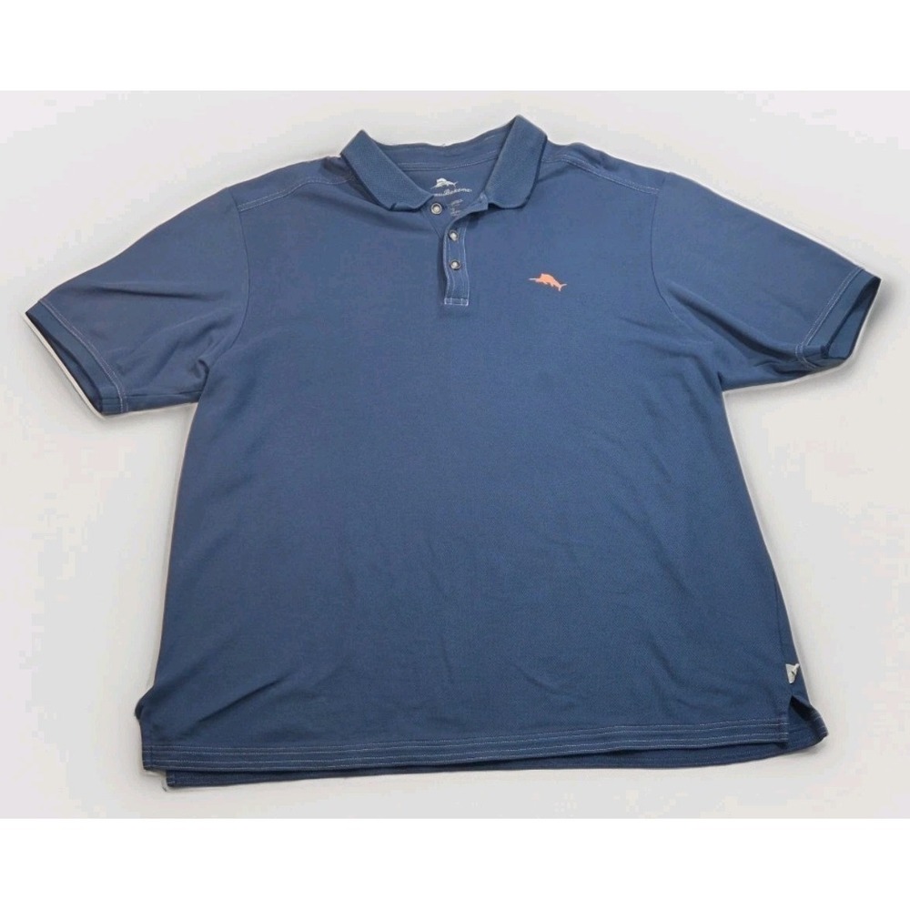 Tommy Bahama Men Polo Short Short Sleeve Cotton Blue Size XL Supima Island Zone